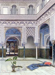Innenansicht eines Palastes, Sevilla